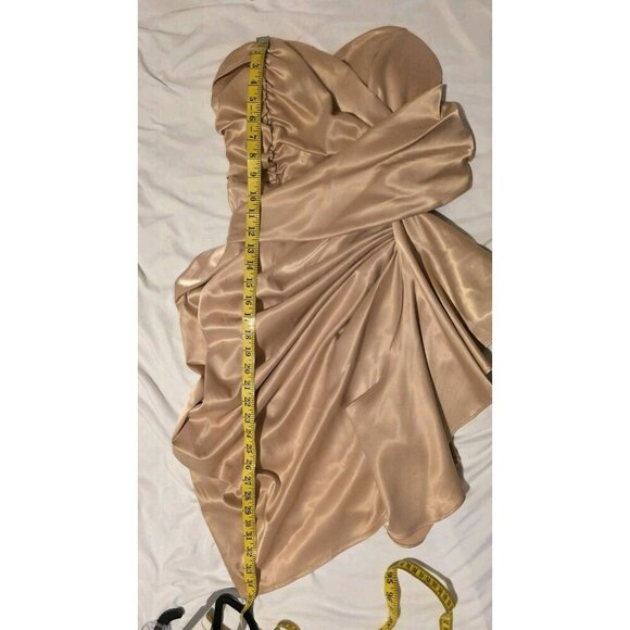 Blithe LA Mini Dress Champagne Size Medium Formal Wedding Satin Coquette NWT Y2K - Picture 5 of 11